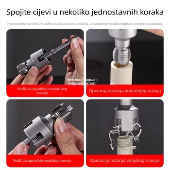 Alat za rezanje unutarnjeg i vanjskog navoja cijevi, alat za navoje cijevi 4/6 inča, PPR navoji 1 inč