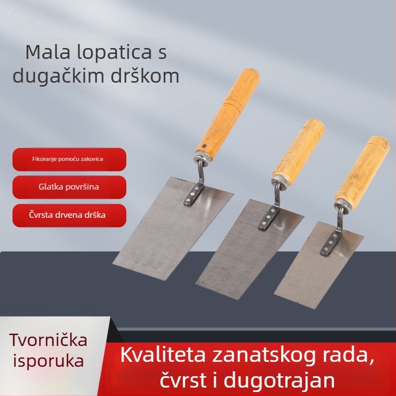 Špachtla za pločice s dugačkom drškom i integriranim strugačem (Model: Plošna lopatica; Opseg primjene: građevinski alati; Primjena: polaganje pločica)