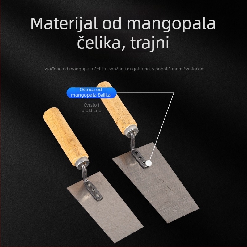 Špachtla za pločice s dugačkom drškom i integriranim strugačem (Model: Plošna lopatica; Opseg primjene: građevinski alati; Primjena: polaganje pločica)