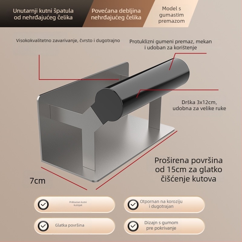 Nehrđajući čelični kutni scraper, plosnati nož, otporan za žbukanje i završne radove na zidovima