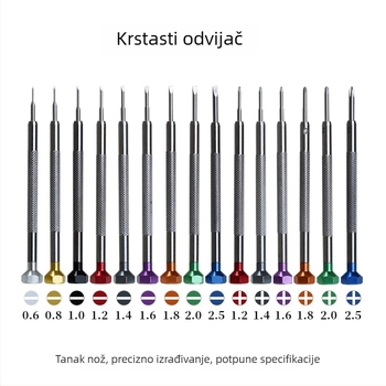 Qiantian set odvijača za popravak satova, šesterokutni vrh, nemagnetičan, neizoliran, Cr_V krom-vanadijska čeli, 0.012 kg, pogodno za satove