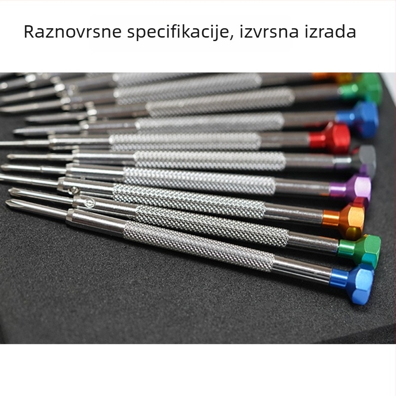 Qiantian set odvijača za popravak satova, šesterokutni vrh, nemagnetičan, neizoliran, Cr_V krom-vanadijska čeli, 0.012 kg, pogodno za satove