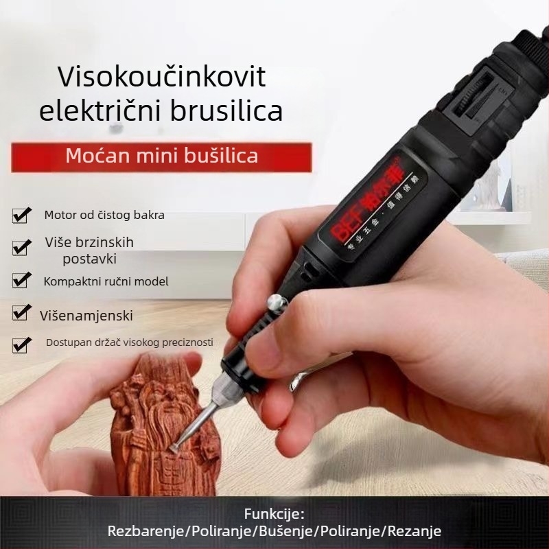 Prijenosni višenamjenski ručni električni brus za brušenje, graviranje i poliranje nefrita i kamena
