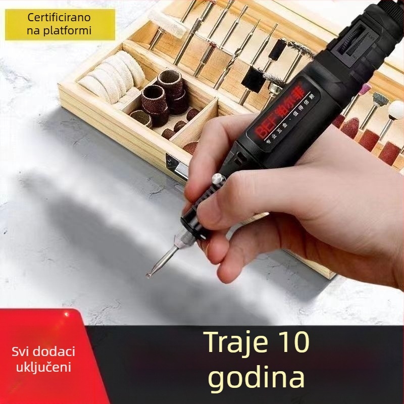 Prijenosni višenamjenski ručni električni brus za brušenje, graviranje i poliranje nefrita i kamena