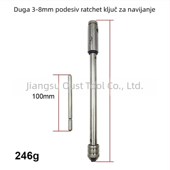Oster Adjustable Ratchet Hand Tap Wrench, M3-M8 / M5-M12, Extended, Forward and Reverse Threading