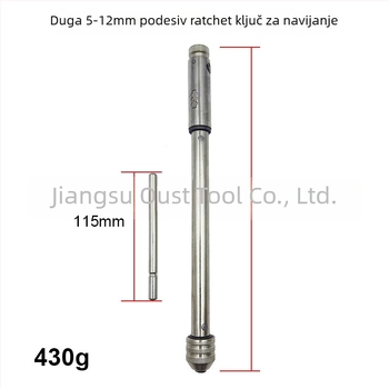 Oster Adjustable Ratchet Hand Tap Wrench, M3-M8 / M5-M12, Extended, Forward and Reverse Threading