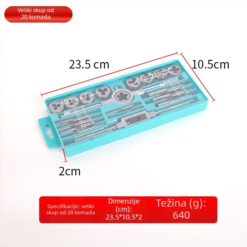 Ruiteng Hardware Set Tap and Die – Ručni Set Tap i Die, 12 Kom