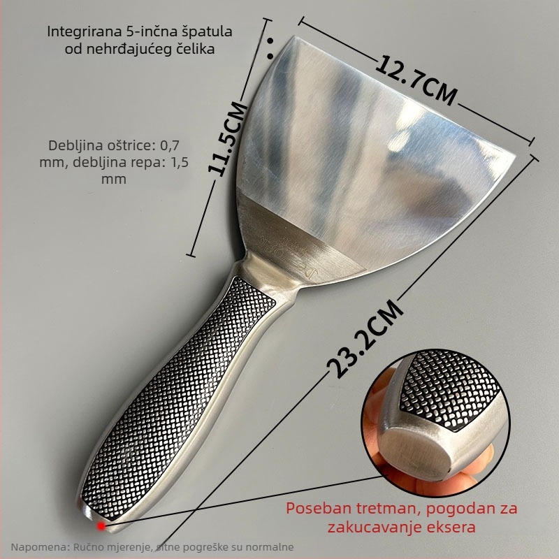 Defik integrirani nož za špachtlu od nehrđajućeg čelika, Dragon Scale dizajn, plosni tip noža, za struganje boje sa zidova