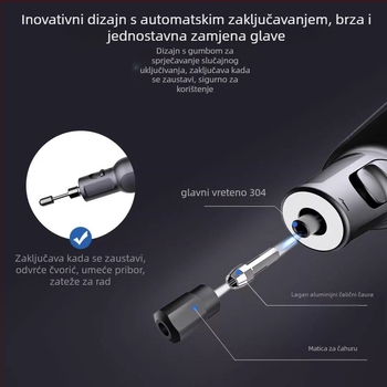 Mini bežična električna brusilica za graviranje, poliranje i rezanje – 8V, šest brzina, 225 g, u kompletu: glava za brušenje, bušilica, rezni disk, brusni papir