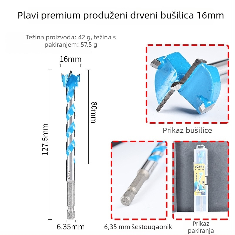 Han Ax Šesterostruki navojni kružni proširivač otvora brave za vrata – bušilica za drvo