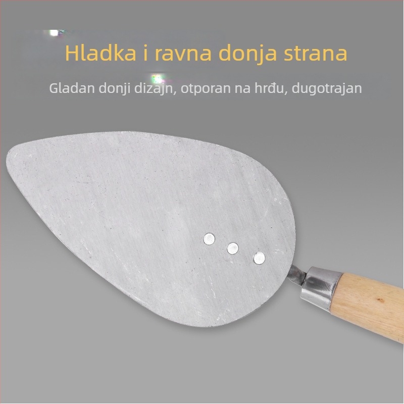 Zidarski alat s drvenom ručkom u obliku breskve — Strong Work model Gray Spoon, porijeklo Kina, namijenjeno zidarskim i majstorskim radovima