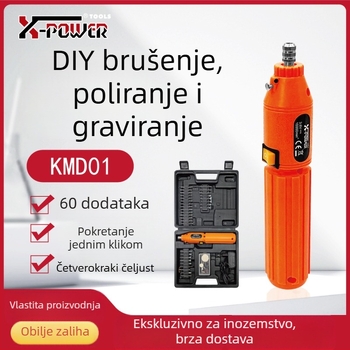 X-POWER Ručni alat za brušenje nefrita, punjivi Ni-električni, 220V, 60-dijeli set pribora, za DIY graviranje, Serija poliranja