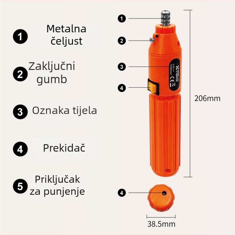 X-POWER Ručni alat za brušenje nefrita, punjivi Ni-električni, 220V, 60-dijeli set pribora, za DIY graviranje, Serija poliranja