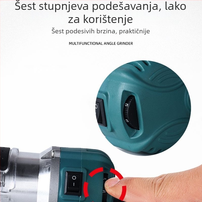 Stroj za obradu drveta s regulacijom brzine, višenamjenski električni alat za podrezivanje, frezanje i bušenje rupa; 220V napajanje; stolarija serija
