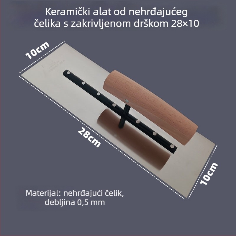 Nehrđajući čelični alat za žbukanje s zavijenom drškom — plosnati nož model Flat Knife, marka Jetta (Model: Flat Knife; Namjena: žbukanje i izolacija; Materijal: nehrđajući čelik)