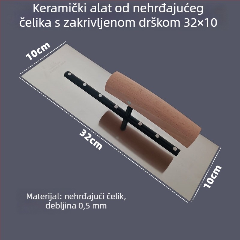 Nehrđajući čelični alat za žbukanje s zavijenom drškom — plosnati nož model Flat Knife, marka Jetta (Model: Flat Knife; Namjena: žbukanje i izolacija; Materijal: nehrđajući čelik)