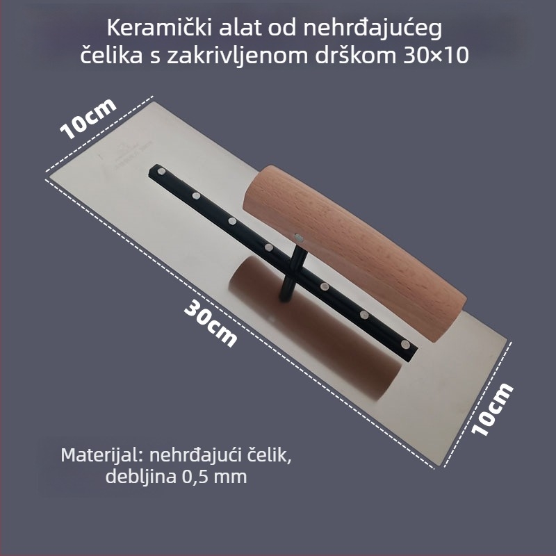 Nehrđajući čelični alat za žbukanje s zavijenom drškom — plosnati nož model Flat Knife, marka Jetta (Model: Flat Knife; Namjena: žbukanje i izolacija; Materijal: nehrđajući čelik)
