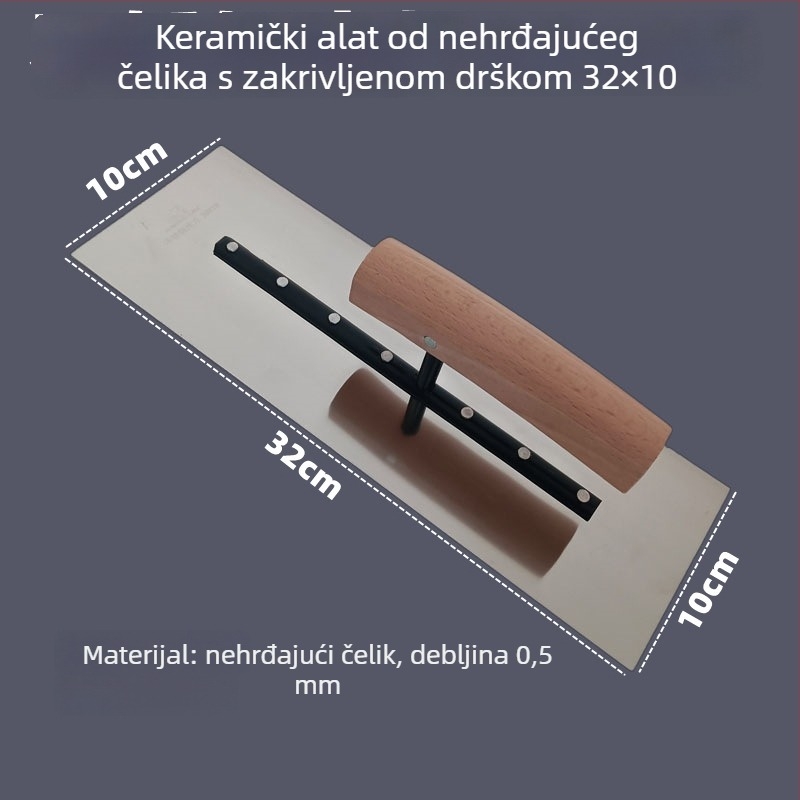 Nehrđajući čelični alat za žbukanje s zavijenom drškom — plosnati nož model Flat Knife, marka Jetta (Model: Flat Knife; Namjena: žbukanje i izolacija; Materijal: nehrđajući čelik)