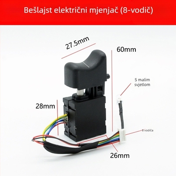 Dayi 2106 Bezčetkasti Električni Udarni Ključ – Kontrolna Ploča Prekidača, Varijabilna Brzina, Plastika