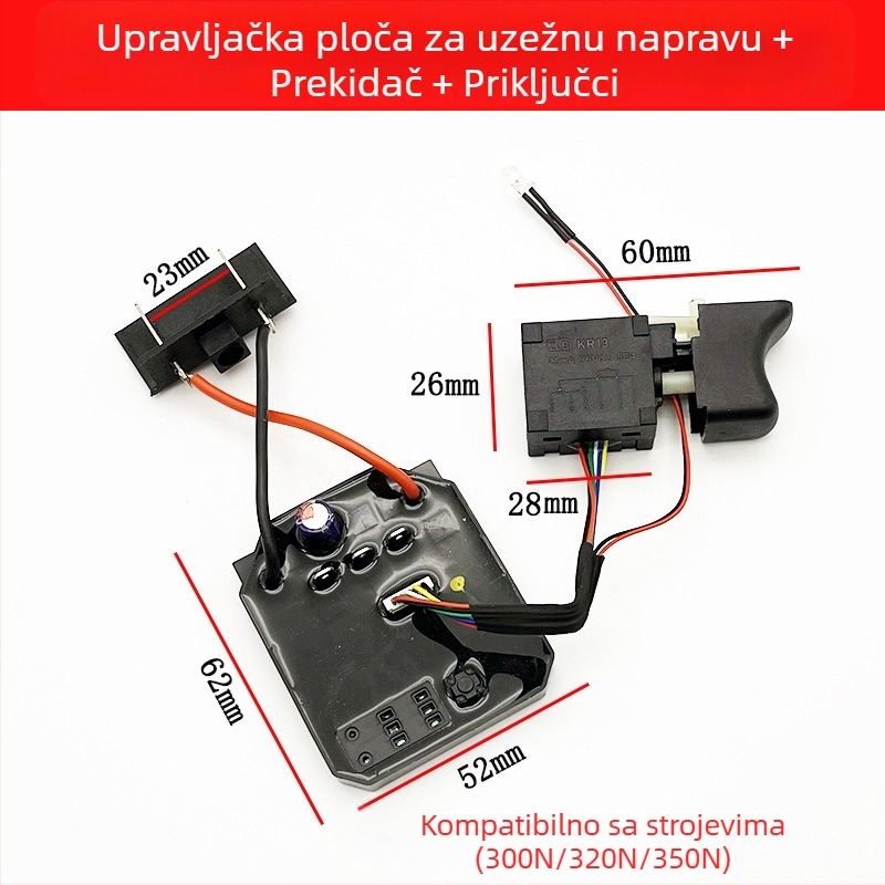 Dayi 2106 Bezčetkasti Električni Udarni Ključ – Kontrolna Ploča Prekidača, Varijabilna Brzina, Plastika