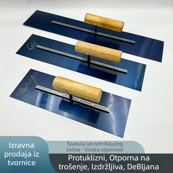 Duga špatula za žbukanje, duljina 300–500 mm, debljina 0,5 mm, za žbukanje zidova i špachtanje morta