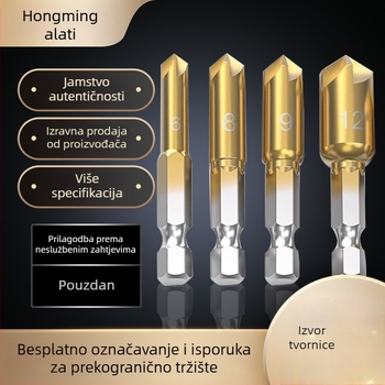 Hongming titanijem premazani alat za zaobljenu rub s pet oštrica, set bušilica za probijanje rupa i set bušilica za otvaranje rupa u drvetu