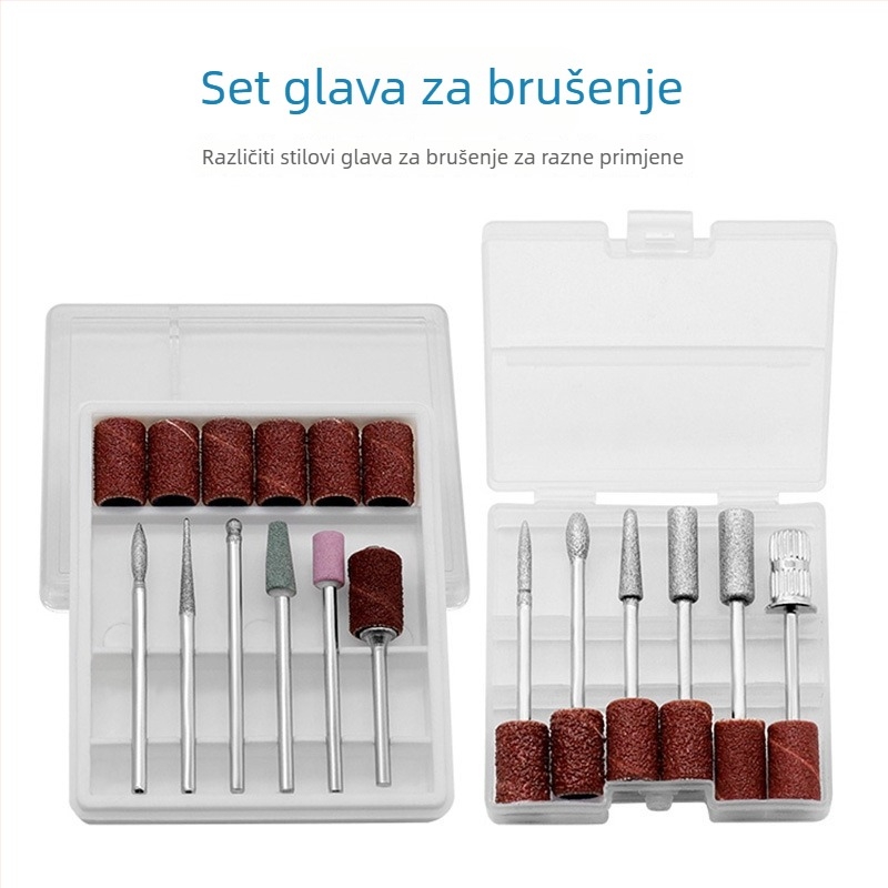 Set polirnih glava za manikuru s brusnim prstenovima, pribor za električni manikir/grinder, marka Record Work, model Other, za druge primjene
