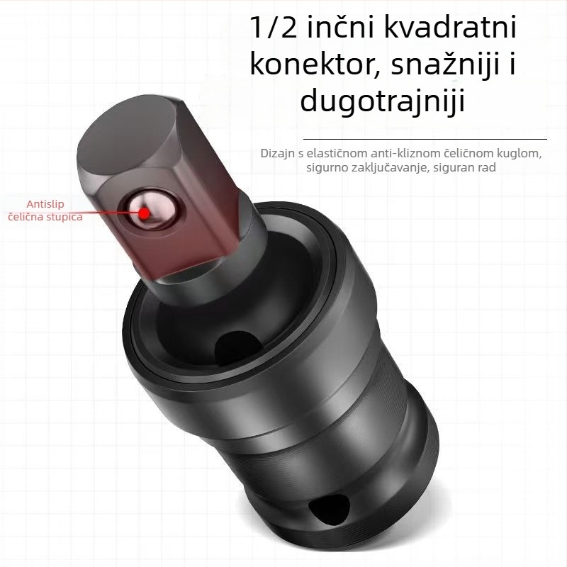 Električni ključ s 360° univerzalnim spojem i okretljivim kućištem – krom-vanadijsko čelika, anti-korozijska površina