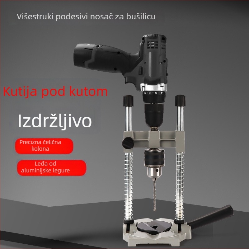 Držač bušilice od aluminijske legure za ručne električne bušilice — univerzalna, višenamjenska okretna ploča za obradu drveta i precizno bušenje