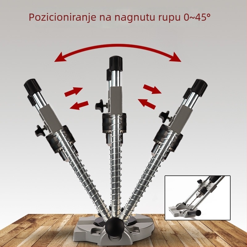 Držač bušilice od aluminijske legure za ručne električne bušilice — univerzalna, višenamjenska okretna ploča za obradu drveta i precizno bušenje