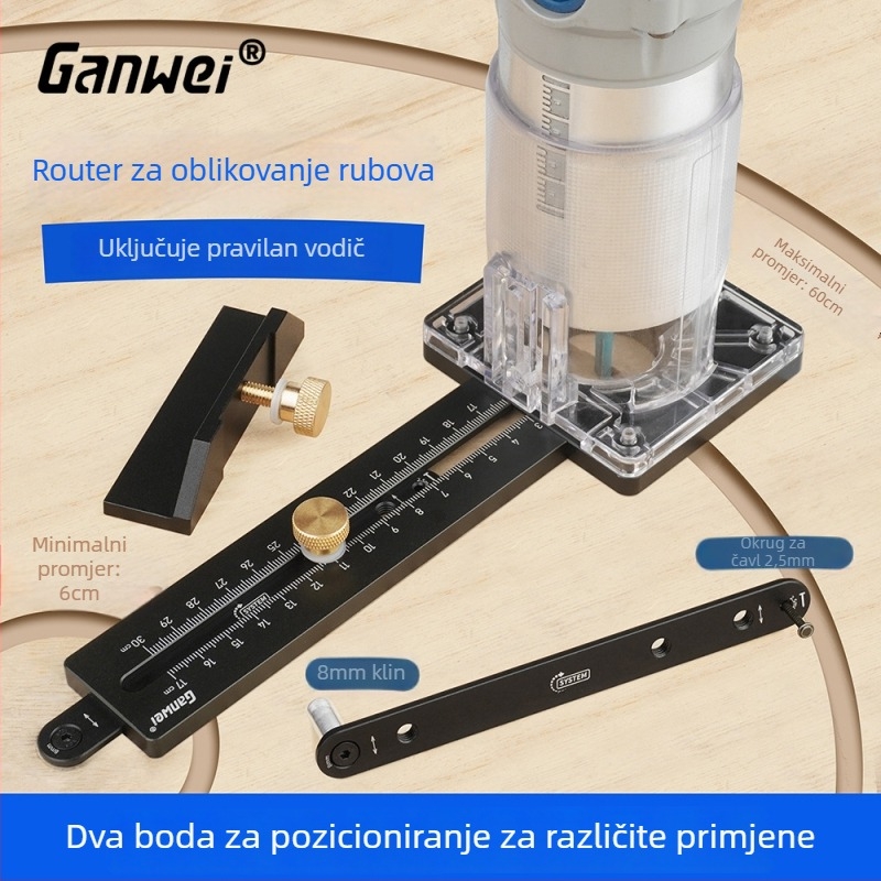CNC aluminijska legura — baza za frezanje za podrezivanje, kružni otvor za gitarni zvučnik — alat za obradu drva