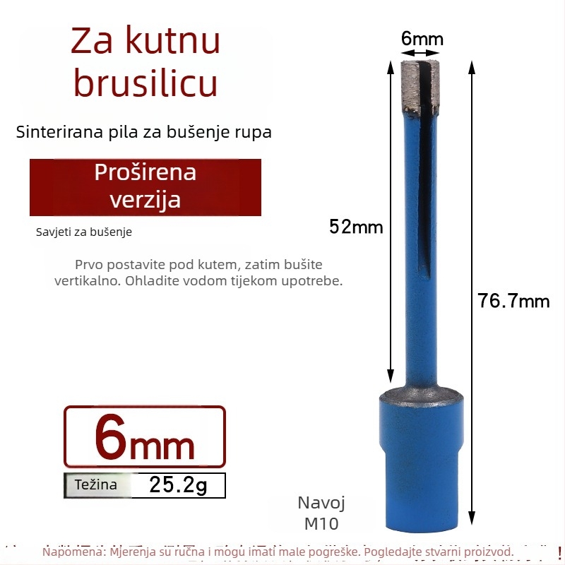 Xixinbo produženi dijamantni bušač za kutnu brusilicu – za mramor, keramiku i granit