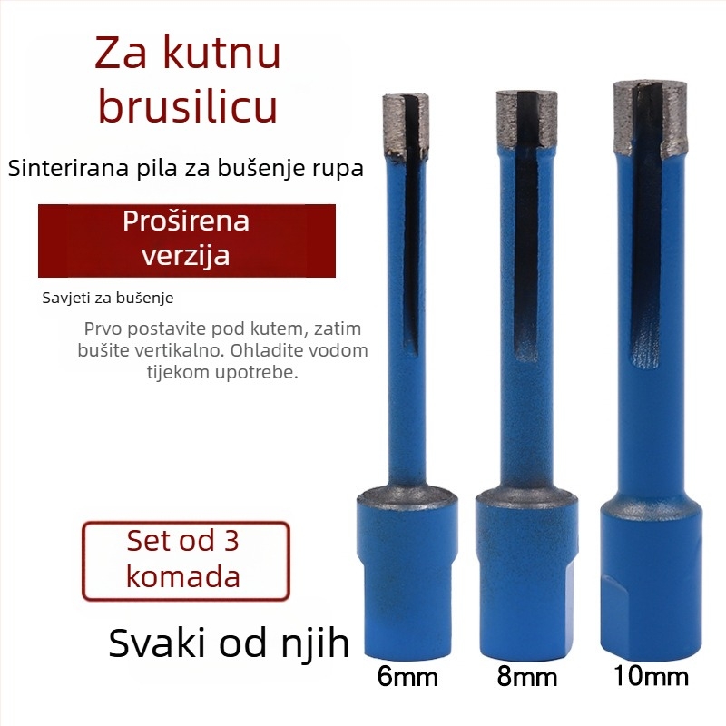 Xixinbo produženi dijamantni bušač za kutnu brusilicu – za mramor, keramiku i granit