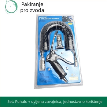 Set pneumatskog pištolj za puhanje prašine u europskom stilu s spiralnim cijevima i dodacima