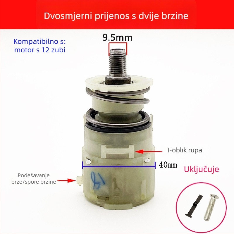 Reduktor za bušilicu – dvostruka brzina, kompatibilan s Brushed/Brushless, 12V/16,8V/21V, metal + plast