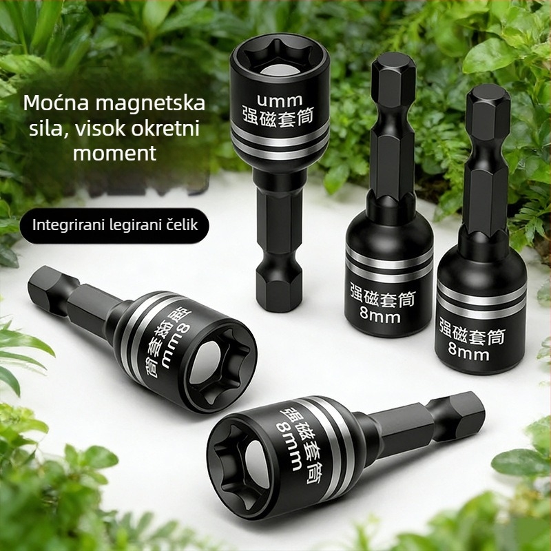 Magnetski set hex bitova za ručnu bušilicu, visoka čvrstoća, bez marke, krom-vanadijev čelik, serija 01