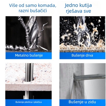 Električni odvijač set bitova s jakim magnetskim držanjem, uključuje Phillips, Torx i hex bitove, od krom-vanadij čelika