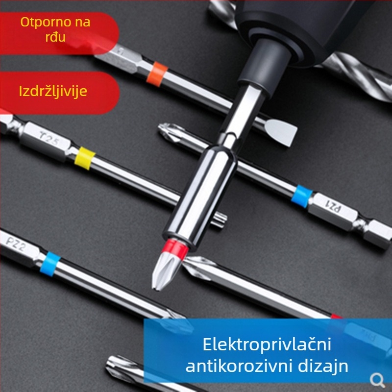 Električni odvijač set bitova s jakim magnetskim držanjem, uključuje Phillips, Torx i hex bitove, od krom-vanadij čelika