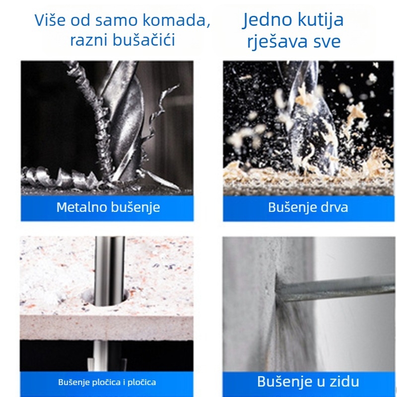 Električni odvijač set bitova s jakim magnetskim držanjem, uključuje Phillips, Torx i hex bitove, od krom-vanadij čelika