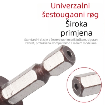 Set alata za drvo - 5 komada s šesterokutnom ručkom, petostranni chamferer, uklanjanje strugotina i proširenje rupa