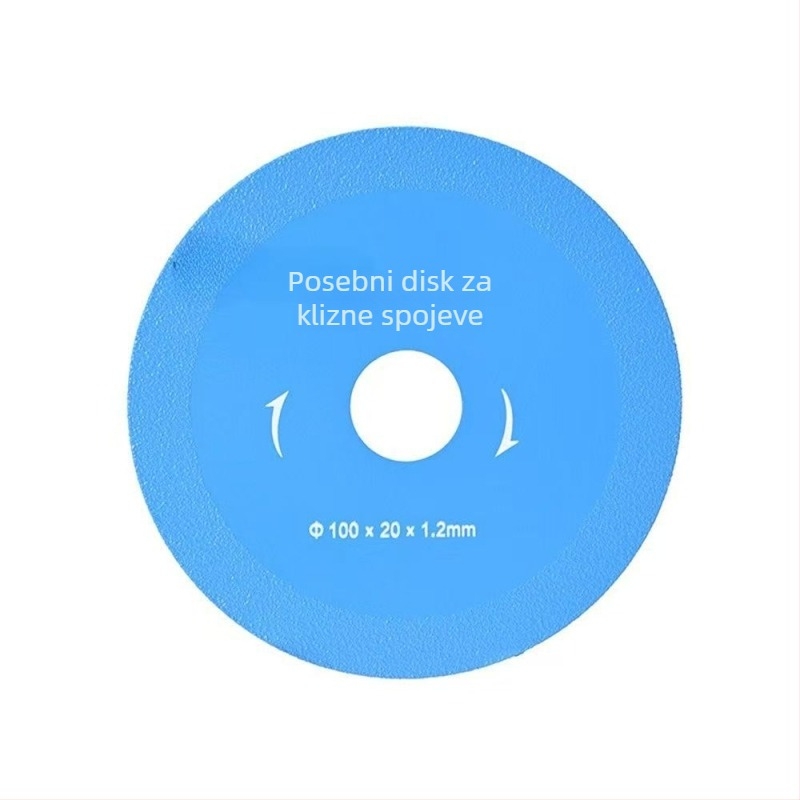 Dijamantni disk za čišćenje fuge pločica i disk za rezanje sa utorom za mikrokrystalni kamen i vitrificirane ploče, suho rezanje kutnom brusilom