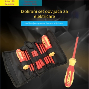 Kućni izolirani magnetski set odvijača za kućnu upotrebu, visoka tvrdoća, cvjetne i U-oblike vrhovi, Cr-V čelik