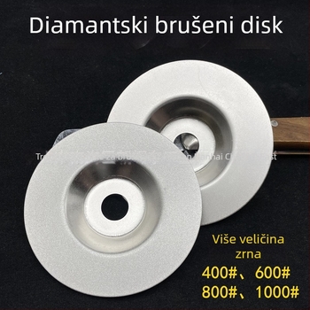 Dijamantni brusni kotač, u obliku zdjele, zrnatost 400/1000, za kutnu brusilicu, elektroplatirano