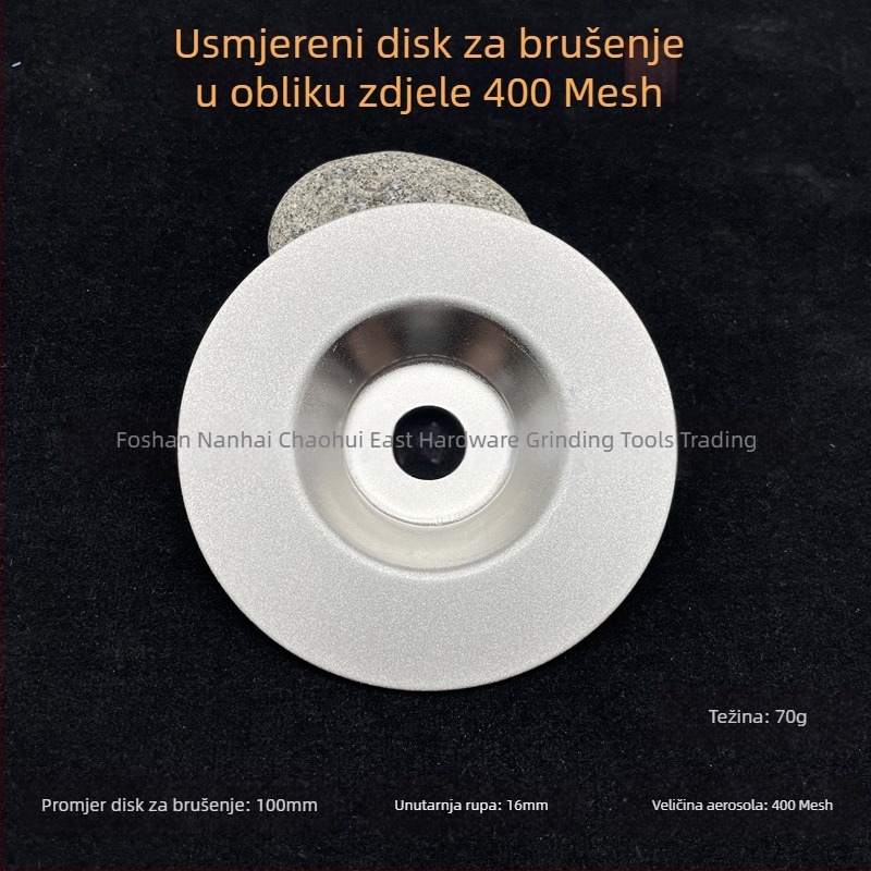 Dijamantni brusni kotač, u obliku zdjele, zrnatost 400/1000, za kutnu brusilicu, elektroplatirano