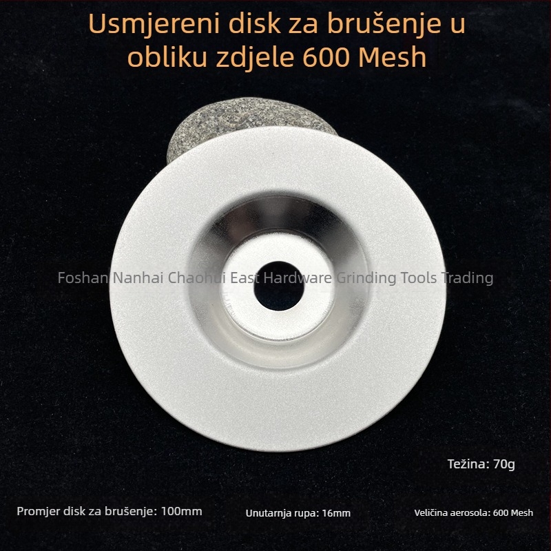 Dijamantni brusni kotač, u obliku zdjele, zrnatost 400/1000, za kutnu brusilicu, elektroplatirano