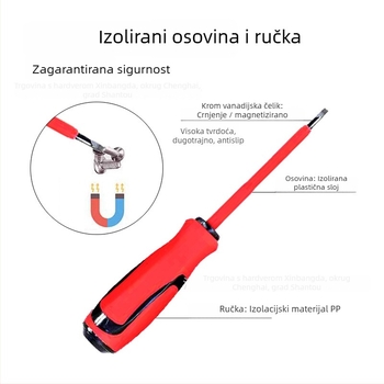 6-dijelni izolirani magnetski set odvijača za elektrikare i popravak automobila (CR-V čelik, otporan na visoku napetost, težina 429 g / 313 g)