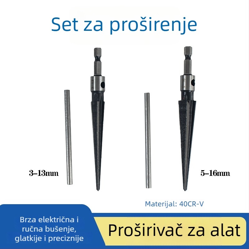 Konusni reamer s geometrijom trokuta piramide, visoka preciznost, HSS legura