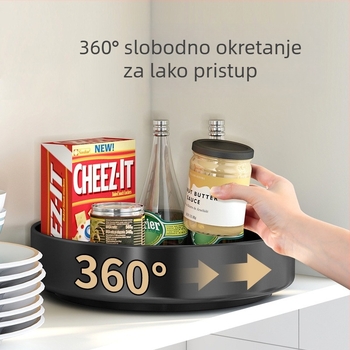 Stalak za začine s 360° rotacijom od nehrđajućeg čelika za kuhinjske hladnjake – višestruke namjene, pomični, bez ugradnje