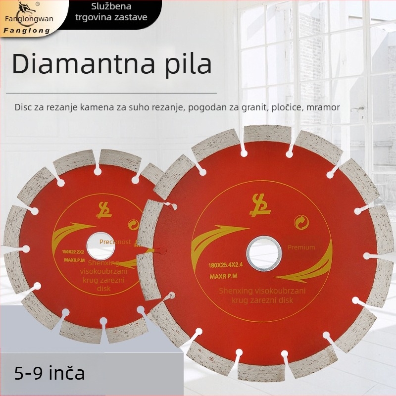 Diamantski disk za rezanje kamena, suho rezanje, sinterirani dijamantni vezivi, težina 0.3