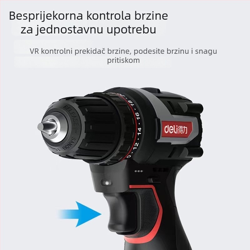 Bežična bušilica bez četkica s Li‑ion baterijom, pištoljska ručka, brzo pričvršćivanje čahure, neprekidna regulacija brzine – do 48V, za kućnu bušenje i vijađenje
